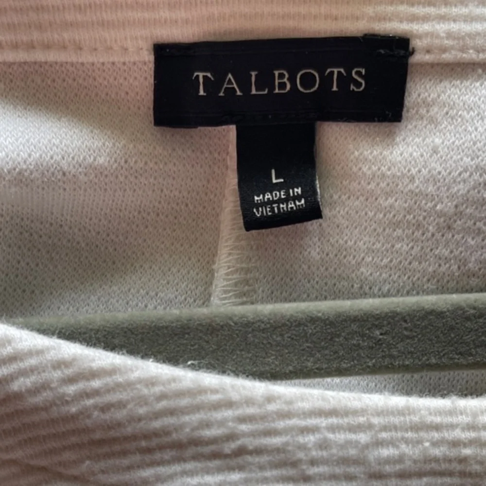 Talbots‎ Pullover Top, Cream/Navy/Yellow, Size L blue and yellow stripe